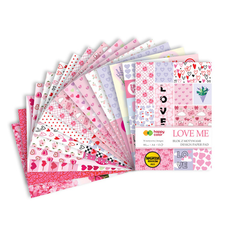 Happy Color Blok z Motywami Love Me A4 15 ark. 80g