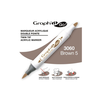 Graph'it Go! Marker Akrylowy Dwustronny Brown 5 3060