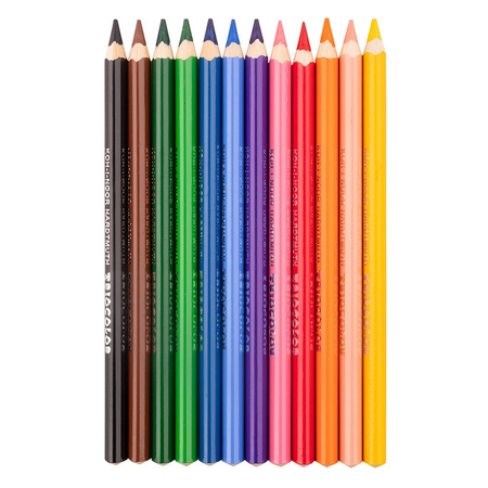 Koh-i-noor Kredki Triocolor 3142 12 Kolorów 9 Mm Niedźwiedź - Seria Niebieska