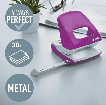 Leitz WOW Dziurkacz Metalowy Duży Fioletowy