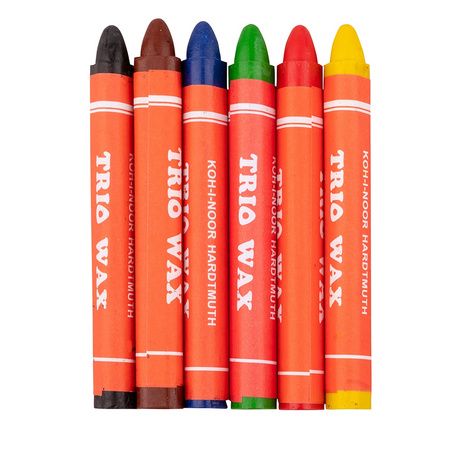 Koh-i-noor Kredki Trio Wax Jumbo Akwarelowe 8251/2 6 Kol. 10 Mm