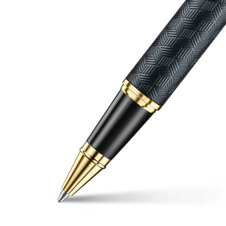 Sheaffer Pióro Kulkowe 300 Czarny Mat Z Wzorem Skuwka Chrom Pozłacane 9347