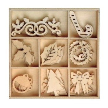 Titanum Dekoracje Drewniane Świąteczne 40 Szt.