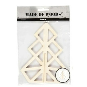 GDD Ozdoba Drewniana Choinka Stojąca 13x16 Cm