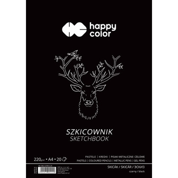 Happy Color Szkicownik Na Spirali A4 20ark 220g Czarny