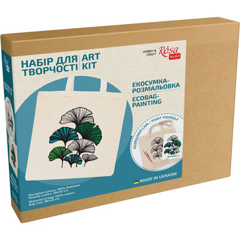 Rosa Talent Zestaw - Torba Do Malowania Ginko Leaves, Bawełna 220 G. 38x42 Cm