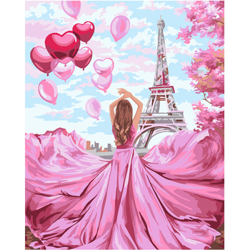 Malowanie Po Numerach Podobrazie 40x50 Cm Niki4 Dziewczyna W Paryżu