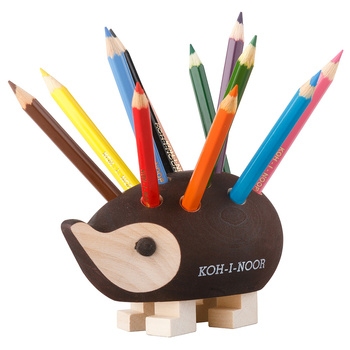 Koh-I-Noor Drewniany Jeż Na Kredki Mały Brązowy + 12 Kredek