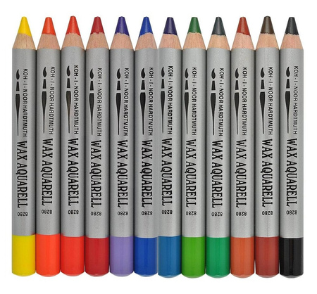 Koh-I-Noor Kredki Wax Aquarell 8282 12 Kolorów Op. Kartonowe