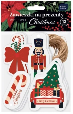Interdruk Zawieszki Na Prezenty Kształty 12 Szt. Christmas