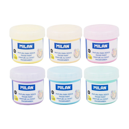 Milan Farby Do Malowania Palcami 6kolx40ml Pastelowe