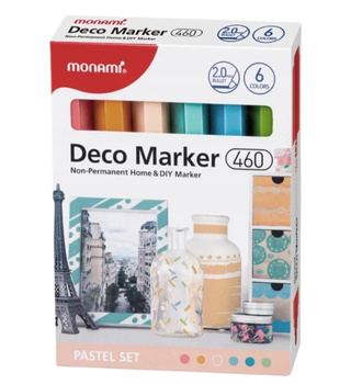 Monami Markery Akrylowe Deco 6kol 2,0mm Pastel 460
