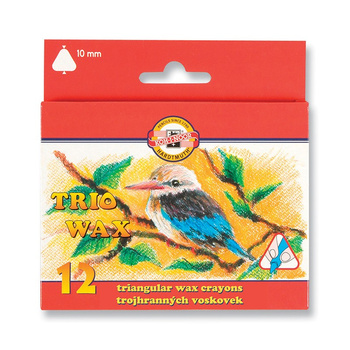 Koh-i-noor Kredki Trio Wax Jumbo 8272/2 12 Kol. 10 Mm
