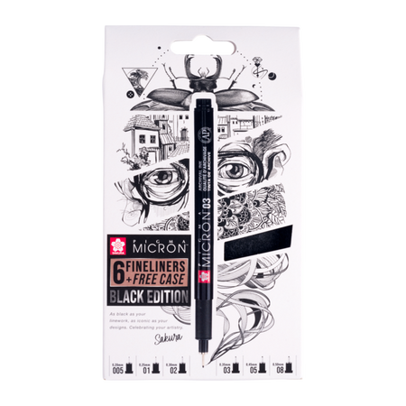 Sakura Zestaw Pigma Micron Black 6szt Poxsdkb6