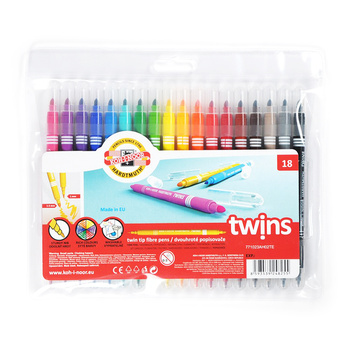 Koh-i-noor Flamastry Dwustronne 7710/23ah 18 Kolorów