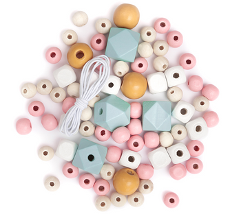 Dp Craft Koraliki Drewniane Pastelowe 10-18 Mm 80 Szt.