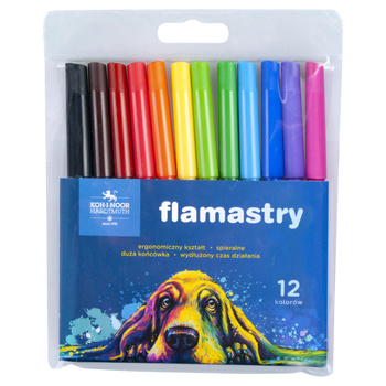 Koh-i-noor Flamastry 7710/2ab 12 Kolorów Pies - Seria Niebieska