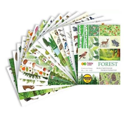 Happy Color Blok z Motywami Forest A4 16 ark. 80g