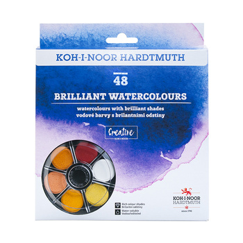 Koh-i-noor Farby Akwarelowe Brilliant 174507/4 48 Kol. Okrągłe Opakowanie