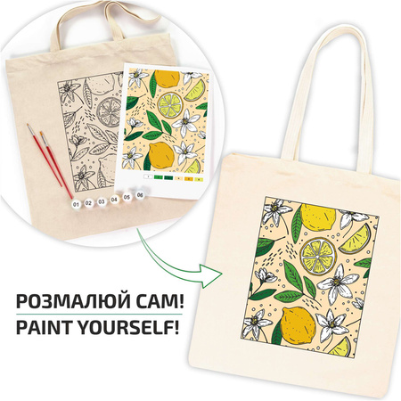Rosa Talent Zestaw - Torba Do Malowania Lemon, Bawełna 220 G. 38x42 Cm