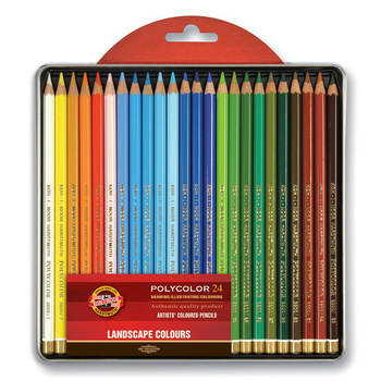 Koh-i-noor Kredki Polycolor 3824 24 Kol. "Krajobraz" Op. Metalowe
