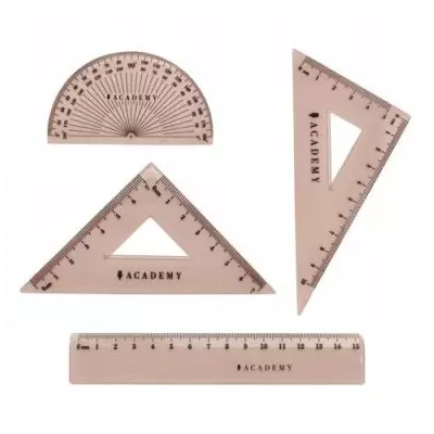 Interdruk Zestaw Geometryczny W Etui Z Linijką 15 Cm Academy
