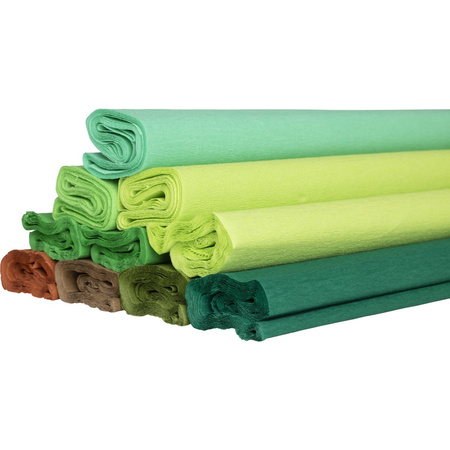 Happy Color Bibuła Marszczona 25x200cm 10szt. Mix Green