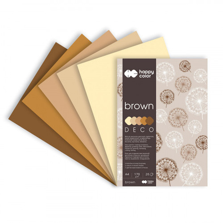 Happy Color Blok Deco Brown A4 20 Ark. 170 G.