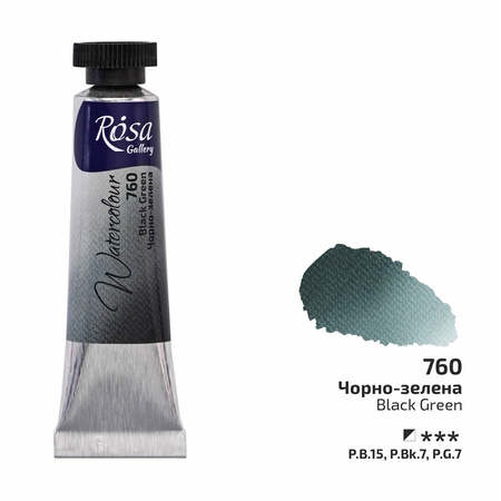 Rosa Gallery Farba  Akwarelowa  Black Green 760 10 Ml Tuba