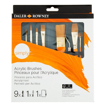 Daler Rowney Zestaw Pędzli w Piórniku Acrylic