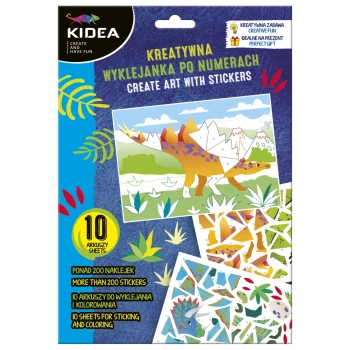 Kidea Kreatywna Wyklejanka Po Numerach 10 Szt. Dino