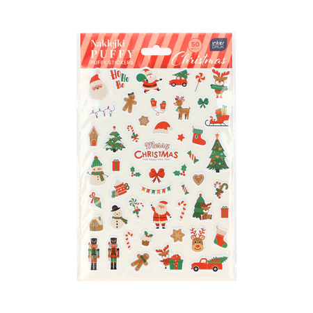 Interdruk Naklejki Puffy Christmas 50szt.