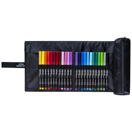 Koh-i-noor Zestaw Cienkopisów 777021 W Czarnym Piórniku, 24 Sztuki Mix