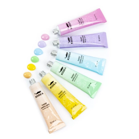 Kidea Farby Akrylowe Pastelowe 12 Kol. 12 Ml