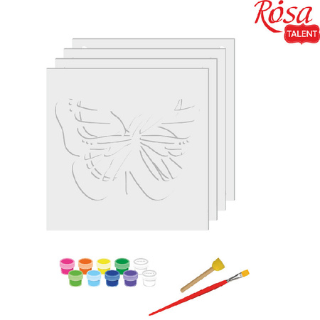 Rosa Talent Zestaw Kreatywny Obraz 3d Motyle, Mdf 17x17 Cm