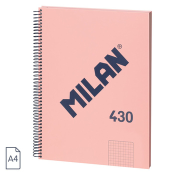 Milan Kołonotes A4 80k. Kratka Różowy