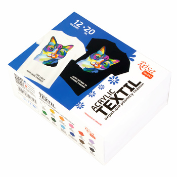 Rosa Talent Farby Do Tkanin 12 Kol. X 20 Ml