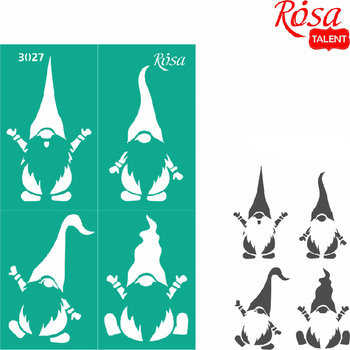 Rosa Talent Szablon Samoprzylepny Wielokrotnego Użytku, Nr 3027, A4 (13x20 Cm) - Xmas, Skrzaty