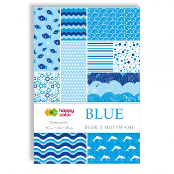 Happy Color Blok z Motywami Blue A4 15 ark. 80g