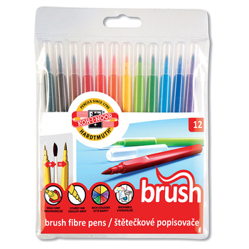 Koh-i-noor Flamastry 7710/9ab Pędzelkowe Kpl. 12 Kol.