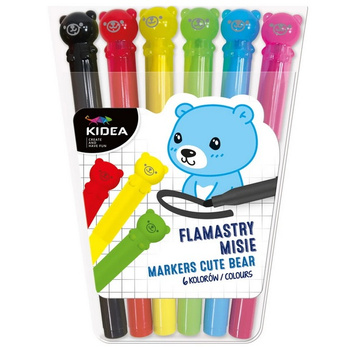 Kidea Flamastry Misie 6 Kolorów