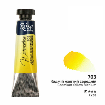 Rosa Gallery Farba  Akwarelowa  Cadmium Yellow Medium 703 10 Ml Tuba
