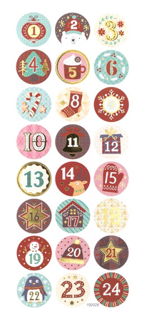 Dp Craft Naklejki Kalendarz Adwentowy op. 24szt.