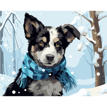 Malowanie Po Numerach Podobrazie 40x50 Cm Niki4 Pies W Szaliku