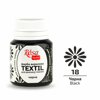 Rosa Talent Farba Do Tkanin Black 18 20 Ml