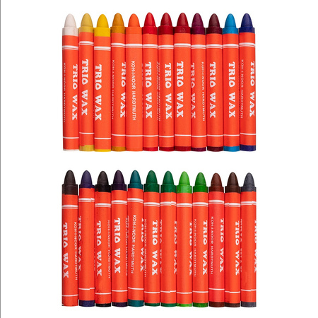 Koh-i-noor Kredki Trio Wax Jumbo 8274/2 24 Kol. 10 Mm