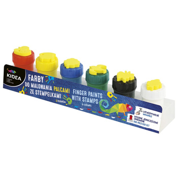 Kidea Farby Do Malowania Palcami 6 Kol. + Stemple