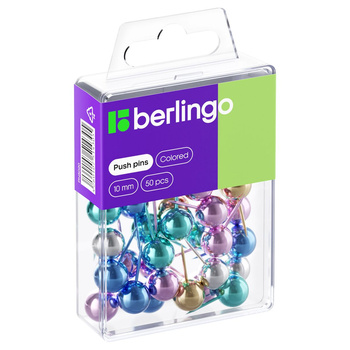 Berlingo Pinezki Kolorowe Metaliczne 10mm 50szt