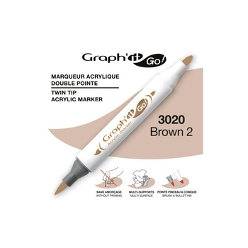 Graph'it Go! Marker Akrylowy Dwustronny Brown 2 3020