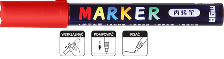 M&G Marker Akrylowy 2mm Czerwony S200